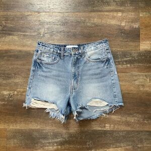 VERVET  HIGH-WAIST  DISTRESSED JEAN SHORTS SIZE SMALL